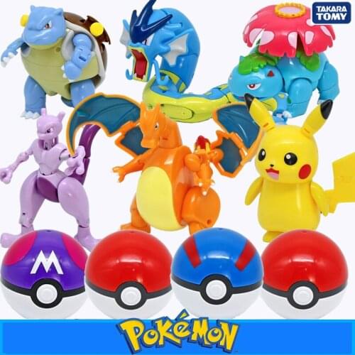 Original Takara Tomy Pokemon Venusaur Blastoise Mewtwo Pikachu Mewtwo Blastoise Gyarados Charizard Action Figure Model Dolls Toy