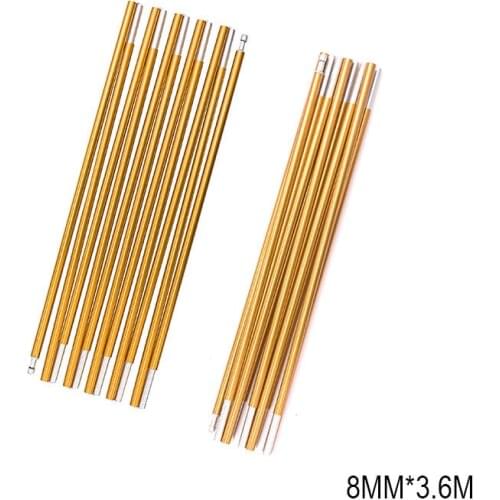 Camping Tent Pole 8.5MM Thick 3.6M Long Double Tent Pole Aluminum Alloy Portable Tents Pole Accessories for 1-2 Person Tent