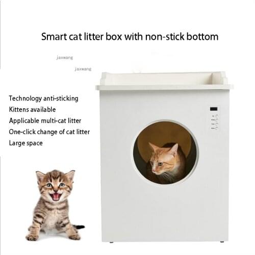 Fully Enclosed Front-entry Self Cleaning Cats Litter Box Smart Electric Cat Plastic Toilets Deodorant Anti-splashing Pet Sandbox