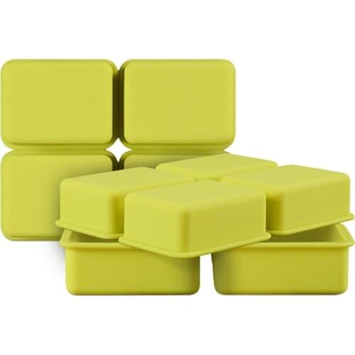 4 Cavity Rectangle Silicone Molds For Soap Making 3D Handmade Soap Forms Tray Mould M019