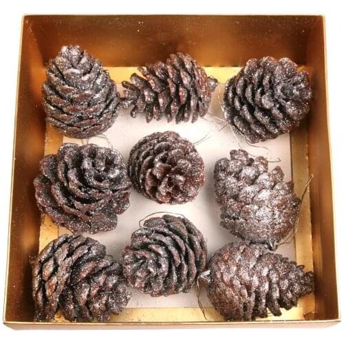 Robin Express Silver Lurex Cones 9'lu christmas decorations рождественские украшения