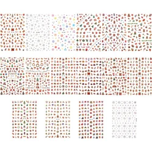 Q1QD Christmas Theme Snowflake Pattern Nail Art Stickers Decals Self-Adhesive Nail Decals Christmas Theme Snowflake Pattern