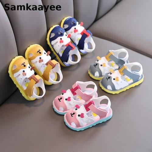 0-4y Kids Sandals Children Shoes Summer Baby First Walkers Boys Girls Cartoon Shoes Toddler Leather Breathable Hollow Footwear 1