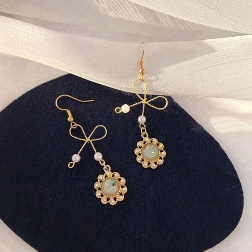 Han Edition Restoring Ancient Ways Bowknot Pearl Earring Sell Like Hot Cakes Tide Fashion And Personality Female Stud Earrings