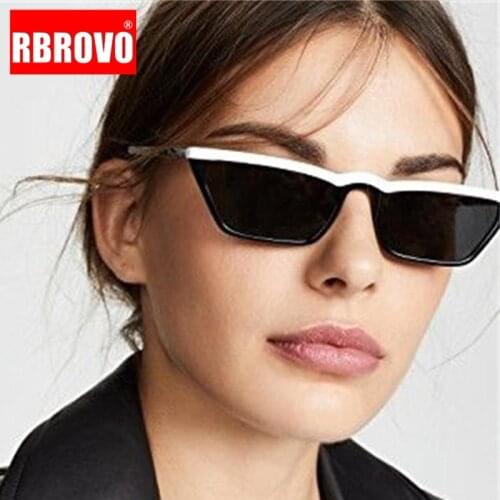 RBROVO Cat Eye Retro Sunglasses Women Luxury Sun Glasses for Women/Men Vintage Sunglasses Women Small Oculos De Sol Feminino