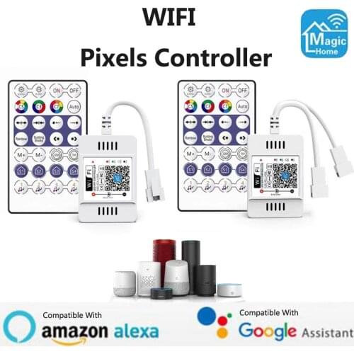Magic Home WS2811 WS2812B WiFi RGB Pixels Led Controller Comaptible With Alexa/Google Home For Addressable Smart Led Strip 5-24V