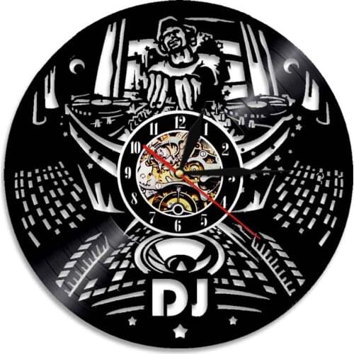 DJ Vinyl Clock Record Wall Clock DJ Gift Vinyl Wall Decor Handmade Gift for Music Lover Disco Wall Art Decorative Clocks