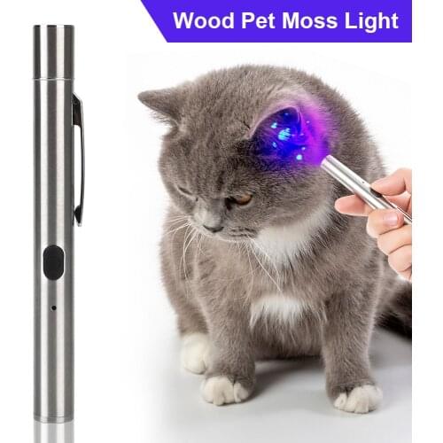 Waterproof UV Flashlight Skin Ultraviolet Light Cat Moss Tinea Light Woods Lamp Pet Fungus Detection 365 UV Black Mirror
