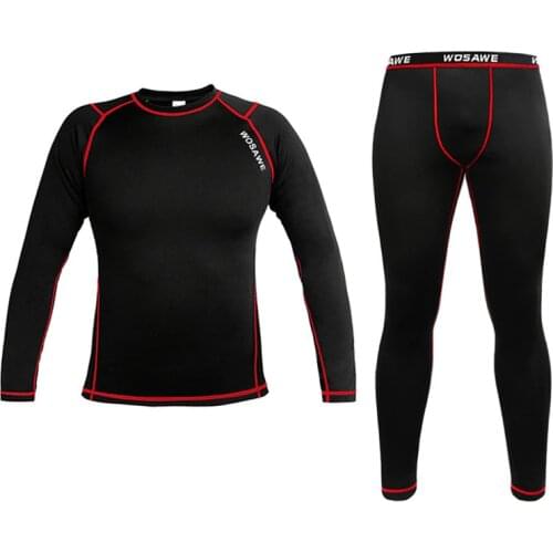 Winter Men Thermal Underwear Warm Up Cycling Base Layer Warm Windproof Bike Compression Base Layer for Cycling/Skiing/hiking