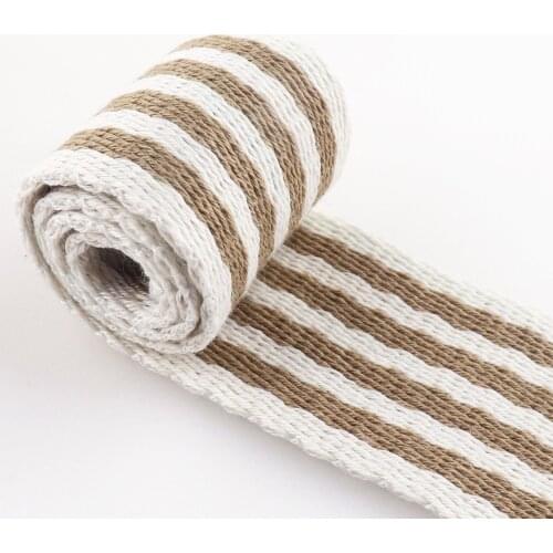 1 1/2 inches Cotton stripe Webbing Fabric Polyester Canvas Strap Ribbon Dog Collar Webbing DIY belt bag purse strap Handbag
