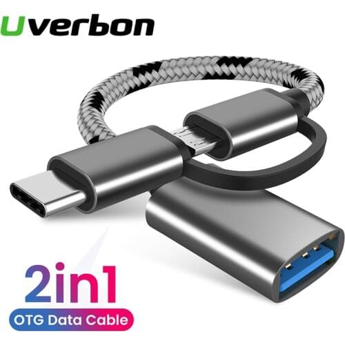 2 in 1 USB 3.0 OTG Adapter Cable USB Type C Micro USB To USB 3.0 Adapter Converter Cable Data Line For Huawei P30 Xiaomi 10 11