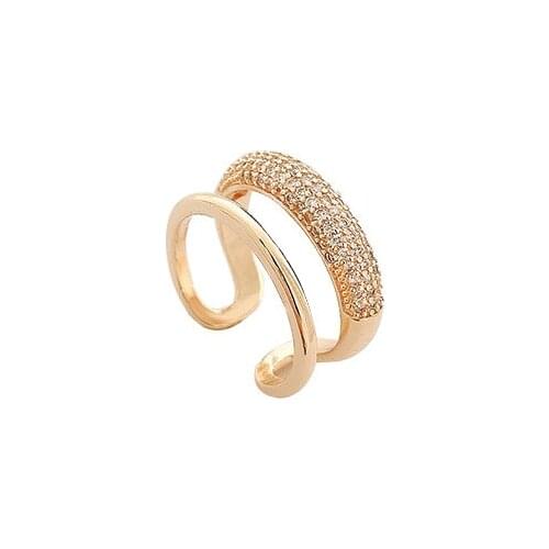 2021 fashion new creative design double exquisite ring Korean elegant high quality ring