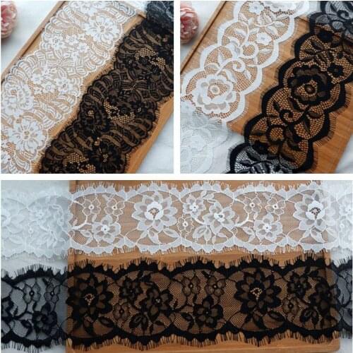 6Meters/2pieces Flower Eyelash Lace Trim Fabric DIY Dress Skirt Wedding Veil Underwear Home Accessories RS2518