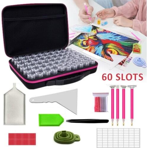 60 Slots Diamond Painting Accessories Storage Box Embroidery Case Organizer Jewelry Beads Storage Container Home Storage