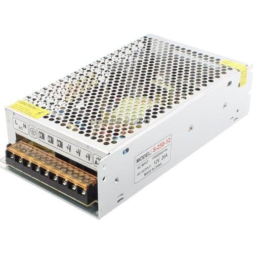 AC 110/220V DC 12V 20A 240W Double Output Switch Power Supply Driver for LED Strip Light