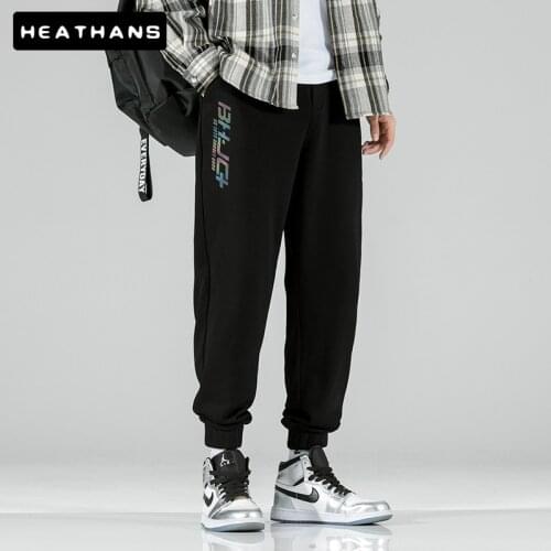 Sweatpants Mens Loose Casual Letter Printed Trousers Male Autumn Winter New Knitting Korean Harem Sports Long Pencil Pants Men