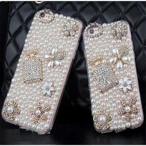 Diamond Pearl Flower Perfume Bottle Case For Samsung Galaxy S20 S8 S9 S10e PLUS S10 Lite Note 20 Ultra 10 Plus 8 9