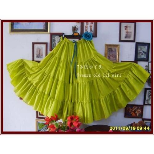 Cotton 4Tiered 18Yards Ats Gypsy Tribal Belly Dance Skirt EH48