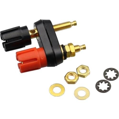 Dual 4mm Banana Jack Socket Binding Post For Conjoined Terminal Power Amplifier Plug