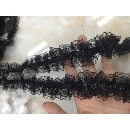 4CM wide black and white double layer lace pleats clothing lace collar pet clothing lace accessories