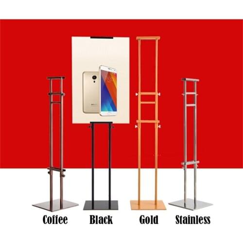 Double sides POP Adjustable Height Metal Poster Stand Poster Banner display rack Billboard Display Stand Floor poster stand