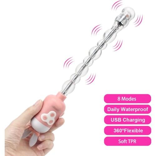 Flexible Sex Toys for Women Men Magic Wand Vibrators Butt Plug 8 Modes Vibrator Long Dildos Anal Beads G Spot Vagina Massager
