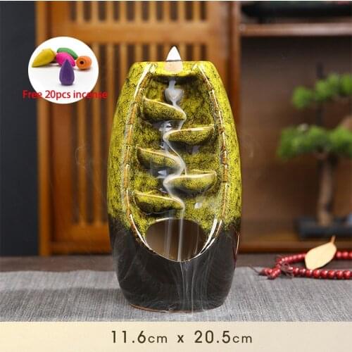 Hot sale Mountain River Handicraft Incense Holder Ceramic Backflow Waterfall Smoke Incense Burner Mothers Gift Home Decor