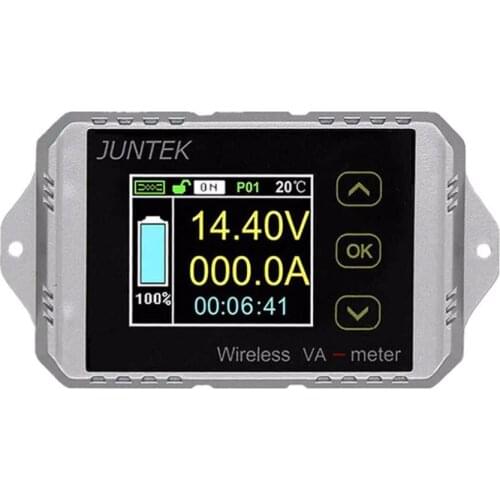 JUNTEK DC 120V 300A Wireless Battery Coulometer Capacity Voltage Current Power Meter KWH Tester Energy Meter Monitor