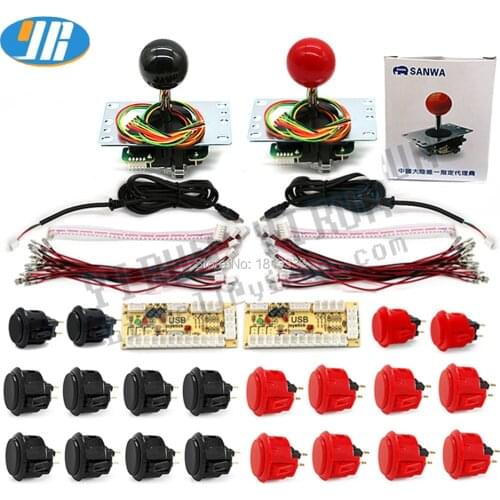 2 Player kit for PC/ Raspberry pi Controller With Original Sanwa Button SANWA OBSF Joystick Zero delay USB Jamma arcade games