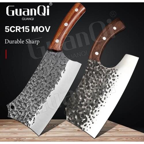 Full Tang Butcher Knife Kitchen Knife Chef Knife Utility Cleaver Knife With Wood Handle Chopping Knife Slicing Knife Cooking