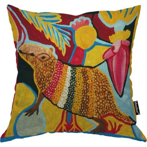 Moslion Funny Animal Throw Pillow Cover Cool Design Abstract Art Floral Nature Square Pillow Case Cushion Cover for Home Car