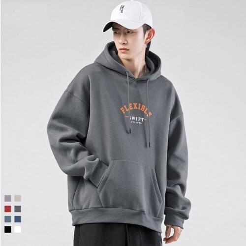 100% Cotton Men Hoodies Loose Fashion Sweatshirts Letter Print Harajuku Women Coat Male Oversize Pullovers Hip Hop Baggy