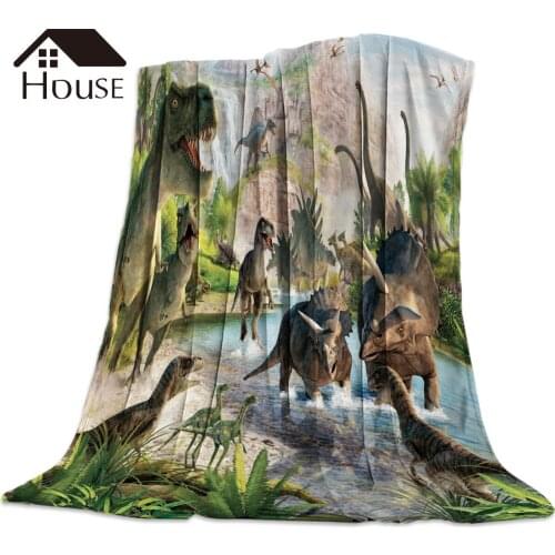 3D Cartoon Dinosaur Blanket Funny Printed Soft Boy Girl Baby Coral Fleece Animals Blankets Warm Sofa Bed Sheets