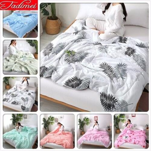 Adult Kids Child High Quality Soft Cotton Summer Autumn Thin Quilt Comforter Single Full Queen King Size Bedspreads Blanket 1.5m