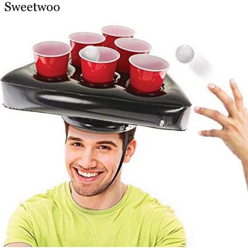 Inflatable Beer Pong Hat Floating Pong Game For Swimming Pool Party Supplies Beach Inflatable Toys For Children Giant Beer Pong