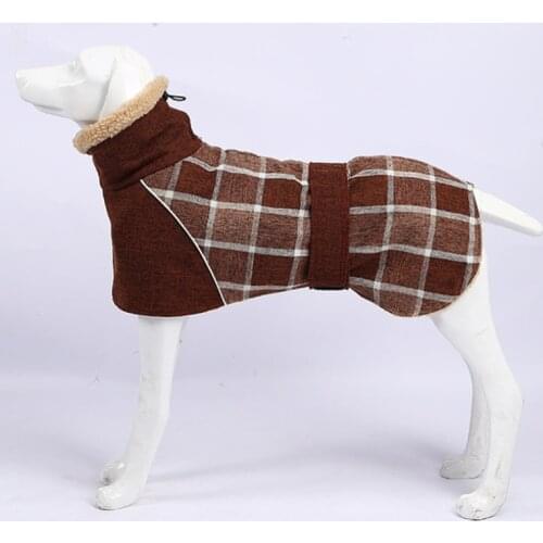 Dog Clothes Winter Thick Warm Dog Jacket for Small Large Dogs Reflective Windproof Pet Clothing Checked Strom Snow Dog Coat