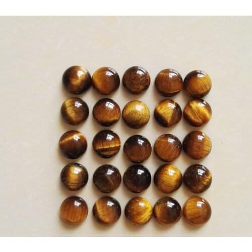 Wholesale fashion Natural tiger eye stone round cab cabochon beads for jewelry Accessories 8mm 50pcs/lot free