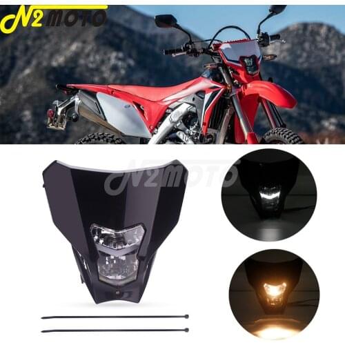 Enduro Dual Sport Headlight LED HI/LO Beam Front Running Headlamp For Honda CRF450L CRF450XR CRF 150 230 250 450 R F L Dirt Bike