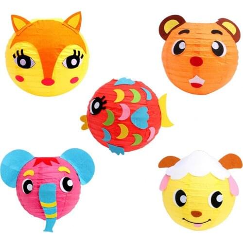 Portable Cartoon Animal Shape DIY Handmade Luminous Lantern Mid-Autumn Decor