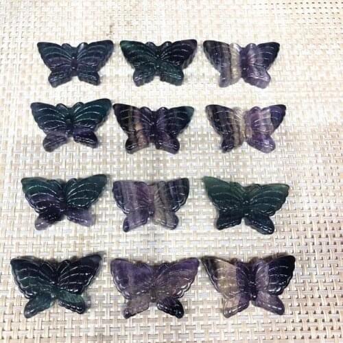 Natural Stones Colorful Fluorite Carved Animal Quartz Crystal Gemstones Healing Decoration