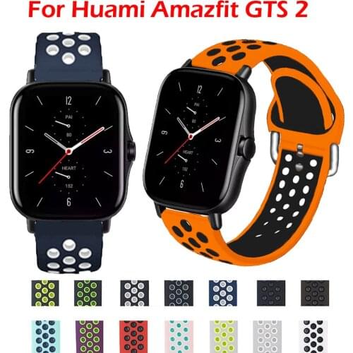 20mm Silicone strap For Huami Amazfit GTS 2 Quickly install smart watch replacement accessories watch Band For GTS 2 Wristband