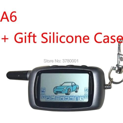 Russian Version A6 LCD Remote Control Key Fob + GIFT Silicone Case for Starline A6 Keychain Twage Two Way Car Alarm System