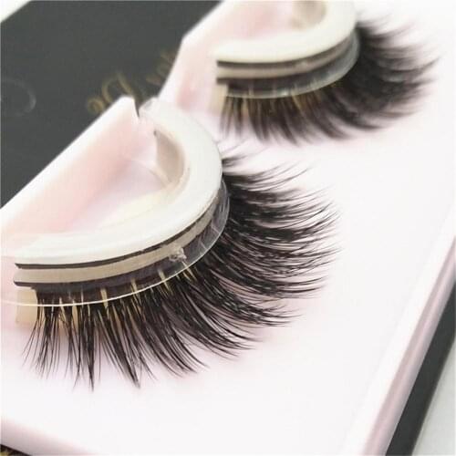 Gel-free Self-adhesive 3D False Eyelashes Handmade False Eyelashes Natural/Thick Long Eye Lashes Wispy Makeup Extension Tools