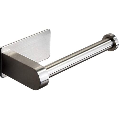 Self Adhesive Toilet Paper Holder-Bathroom Toilet Paper Holder Stand No Drilling Stainless Steel Brushed