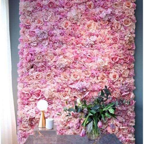 40x60cm Silk Rose Flower White Artificial Flower DIY Wedding Decoration Flower Wall Panels Romantic Wedding Backdrop Decor