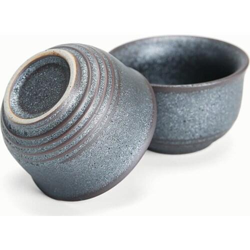 Handmade Retro Pin ming Tea Master Cup Vintage Coarse Pottery Tea Cup Kiln Baked