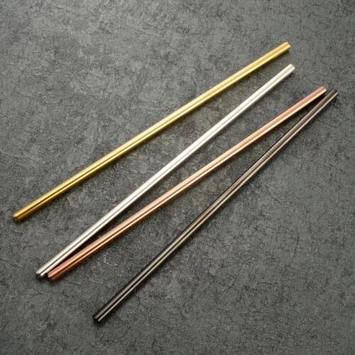 10PCS 21cm stainless steel straws titanium plated golden environmental cocktail straws straight bent household metal