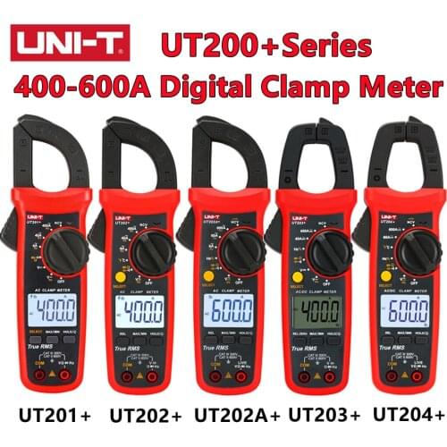 UNI-T UT201 Plus UT202 Plus UT202A+ UT203+ UT204+ 400-600A Digital Clamp Meter High Precision Intelligent Anti Burning True RMS