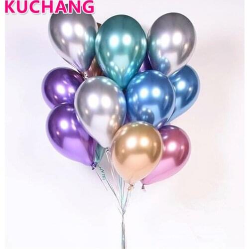 30/50/100pcs 12inch Chrome Metallic Latex Air Helium Balloons Birthday Party Wedding Decorations Baby Shower Toy Globos Balon