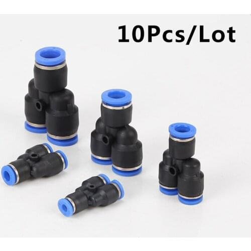 3 Way Port Y Shape Air Pneumatic Connector 12mm 8mm 10mm 6mm 4mm Hose Tube Plastic Pipe Fitting Connectors Quick Fittings